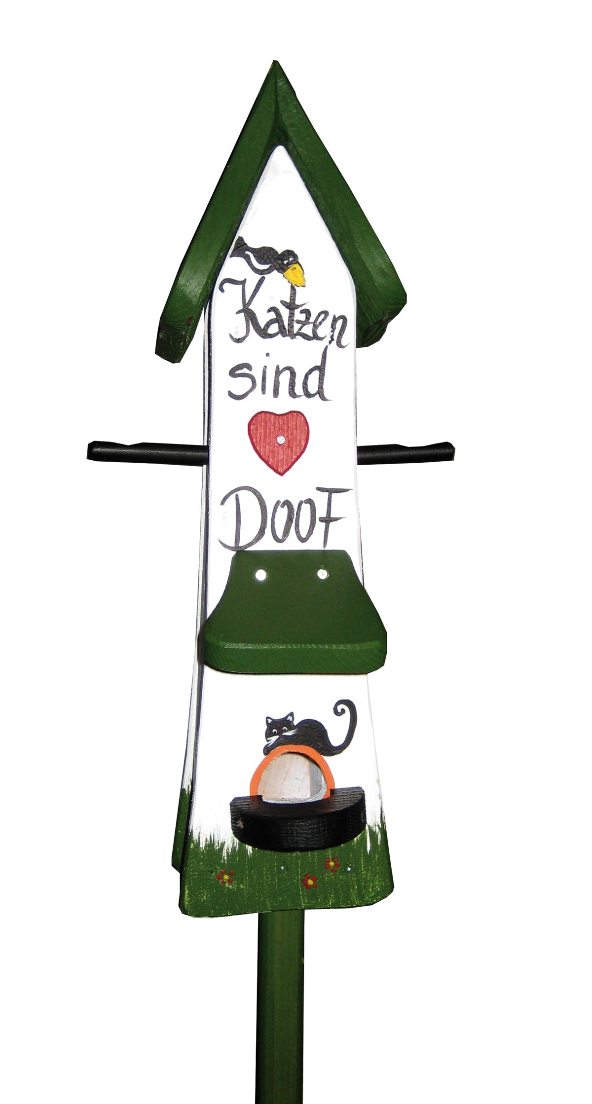 Futterhaus mit Silo - Futtertürmchen Katzen sind doof