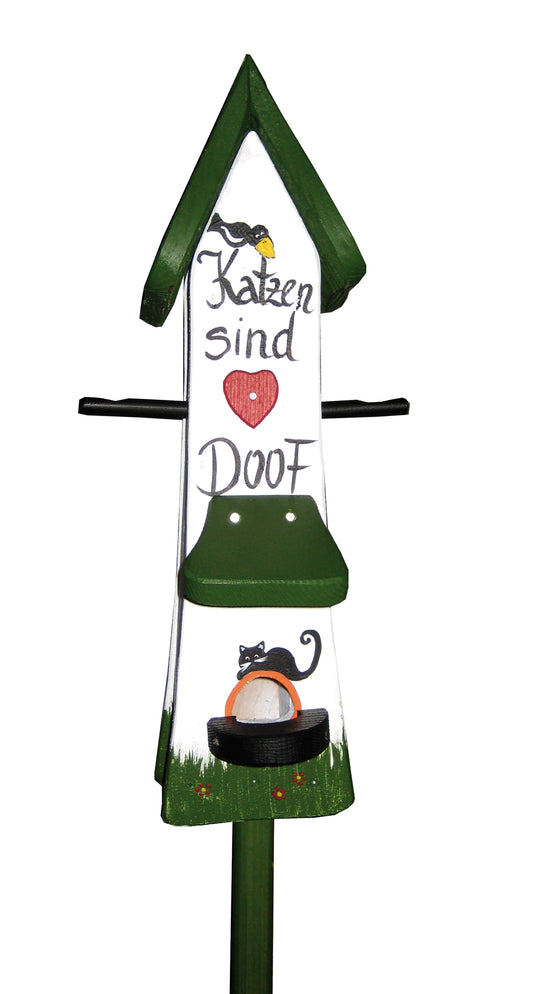 Futterhaus mit Silo - Futtertürmchen Katzen sind doof