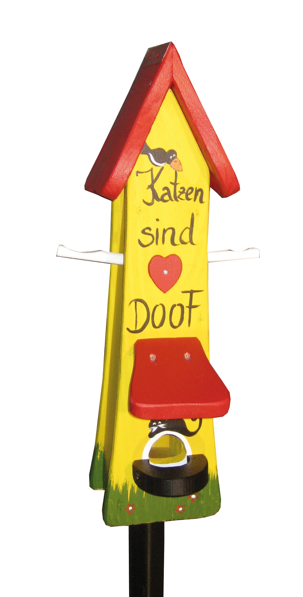 Futterhaus mit Silo - Futtertürmchen Katzen sind doof