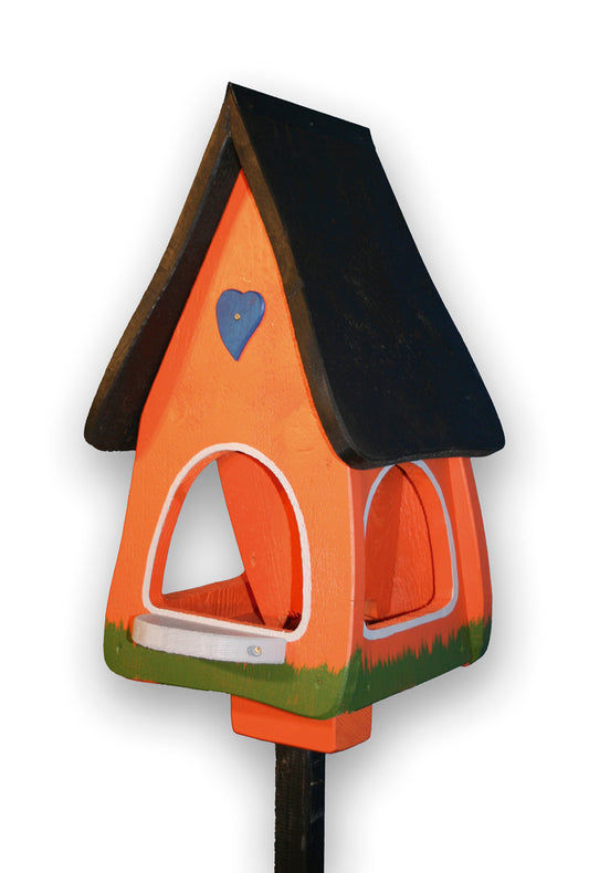 Futterhaus mit Silo - Futtervilla groß Klassik orange