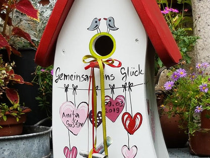 Nistkasten Gemeinsam ins Glück! weiß - personalisiert