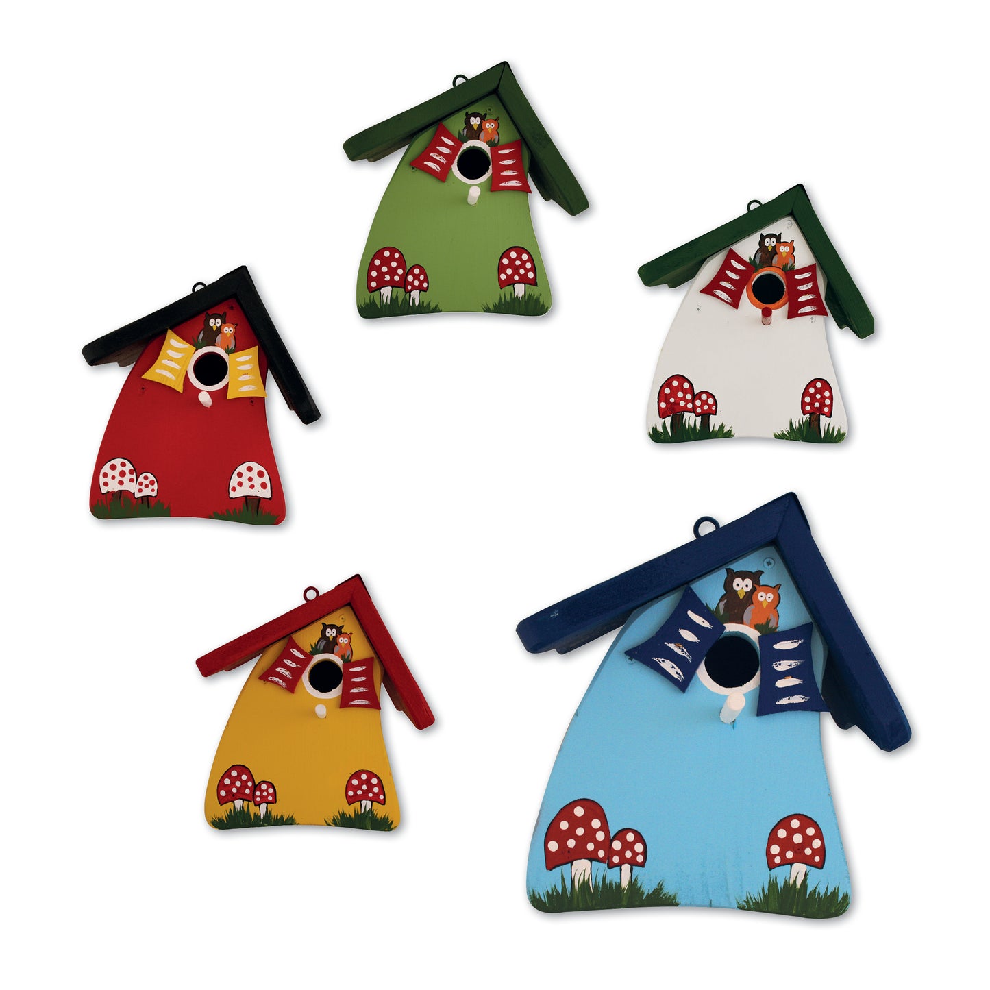 5er Set Nistkasten - Nistmini Eulen