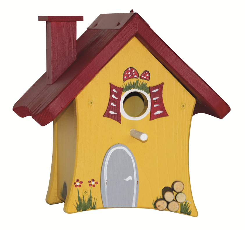 5er Set Vogelhaus Nistkasten "Waldhütte" hängend