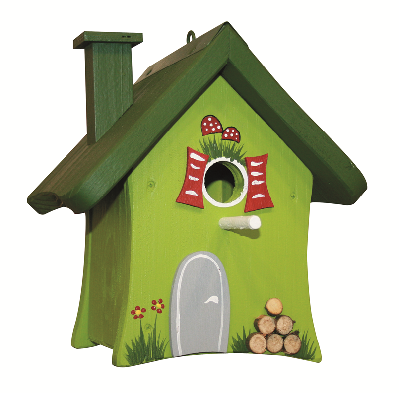 5er Set Vogelhaus Nistkasten "Waldhütte" hängend