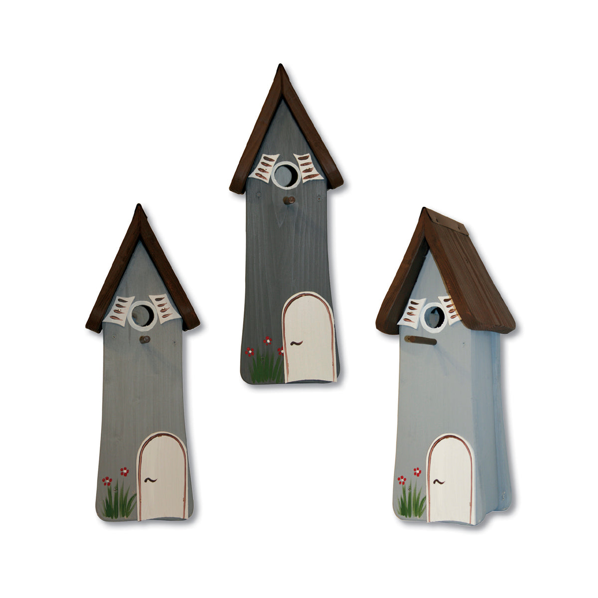 Nisttürmchen Hobbit Set Grau (3 Häuser)