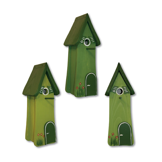 Nisttürmchen Hobbit Set Kiwigrün (3 Häuser)