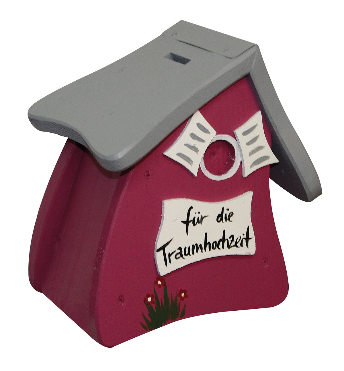 Hausbank Spardose Traumhochzeit himbeer