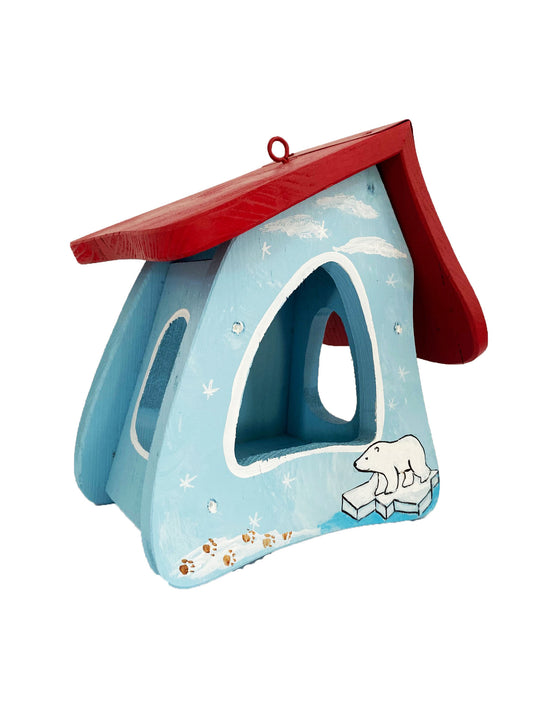 Vogelfutterhaus Futtermini zum Aufhängen Tiere des Eises mit Eisbär