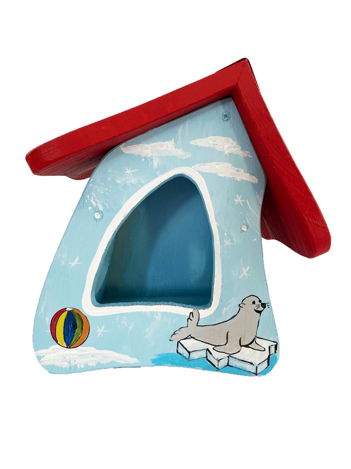 Vogelfutterhaus Futtermini zum Aufhängen Tiere des Eises mit Robbe
