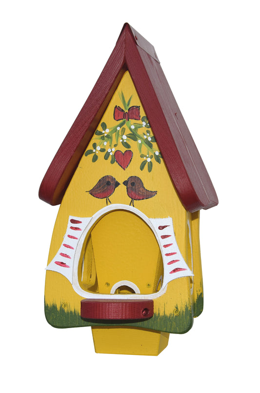 Vogelfutterhaus Futtervilla mit Silo Mistelzweig   gelb