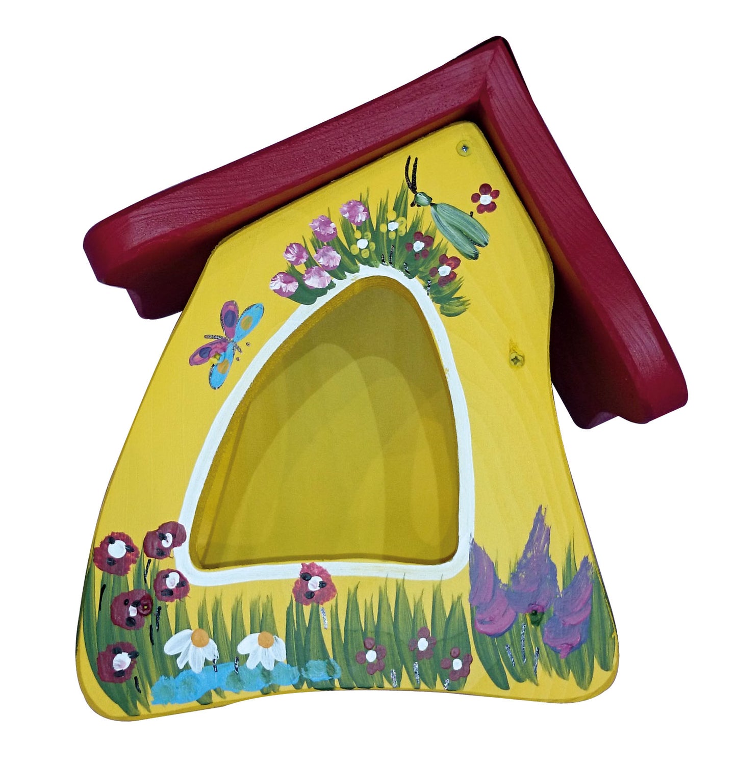 Vogelfutterhaus Futtermini hängend Gartenzauber gelb