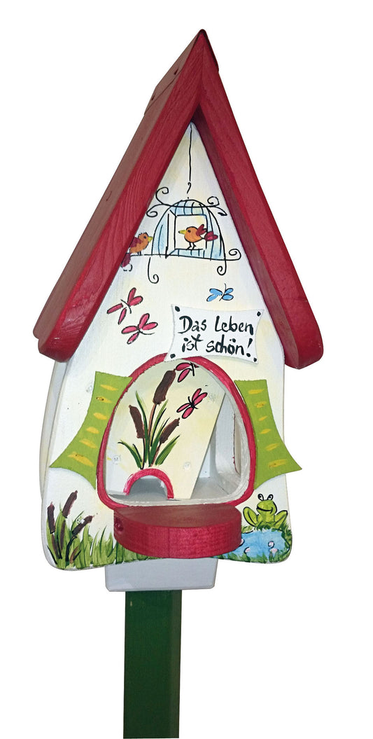 Vogelfutterhaus Futtervilla mit Silo Das Leben ist schön 