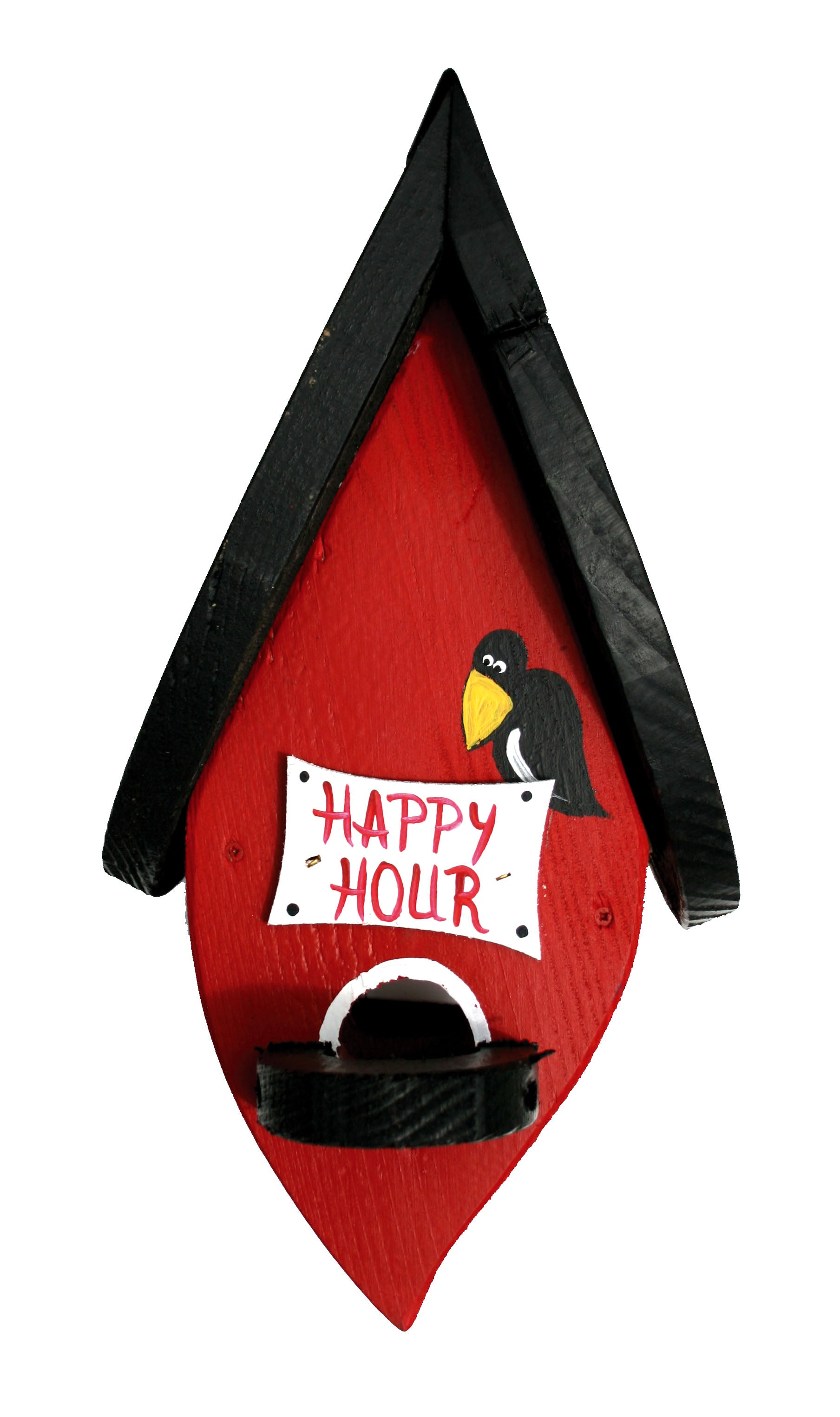 Vogelfutterhaus hängend mit Silo rot
