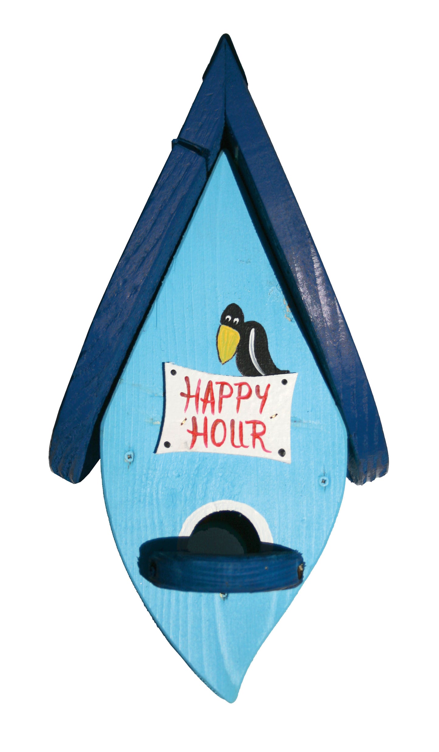 Vogelfutterhaus hängend mit Silo hellblau