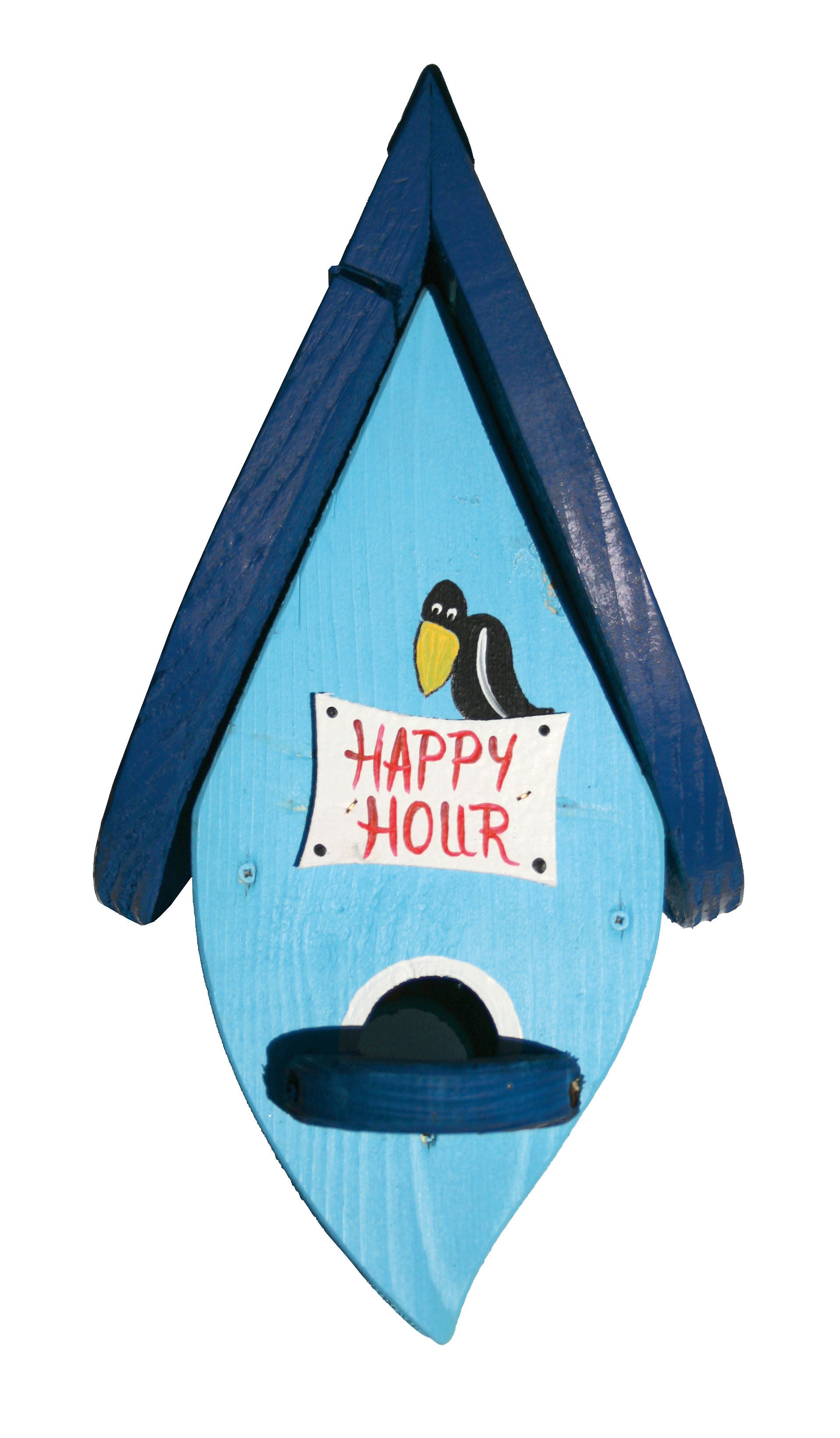 Vogelfutterhaus hängend mit Silo hellblau