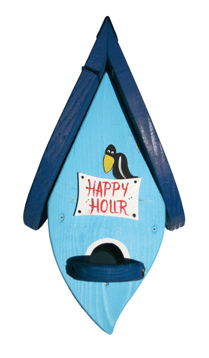 Vogelfutterhaus hängend mit Silo hellblau
