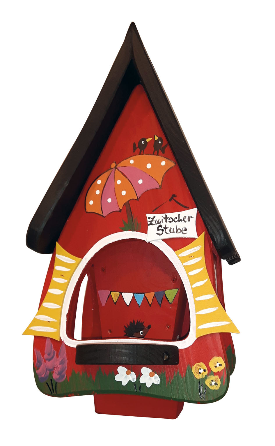 Vogelfutterhaus Futtervilla mit Silo Zwitscherstube rot