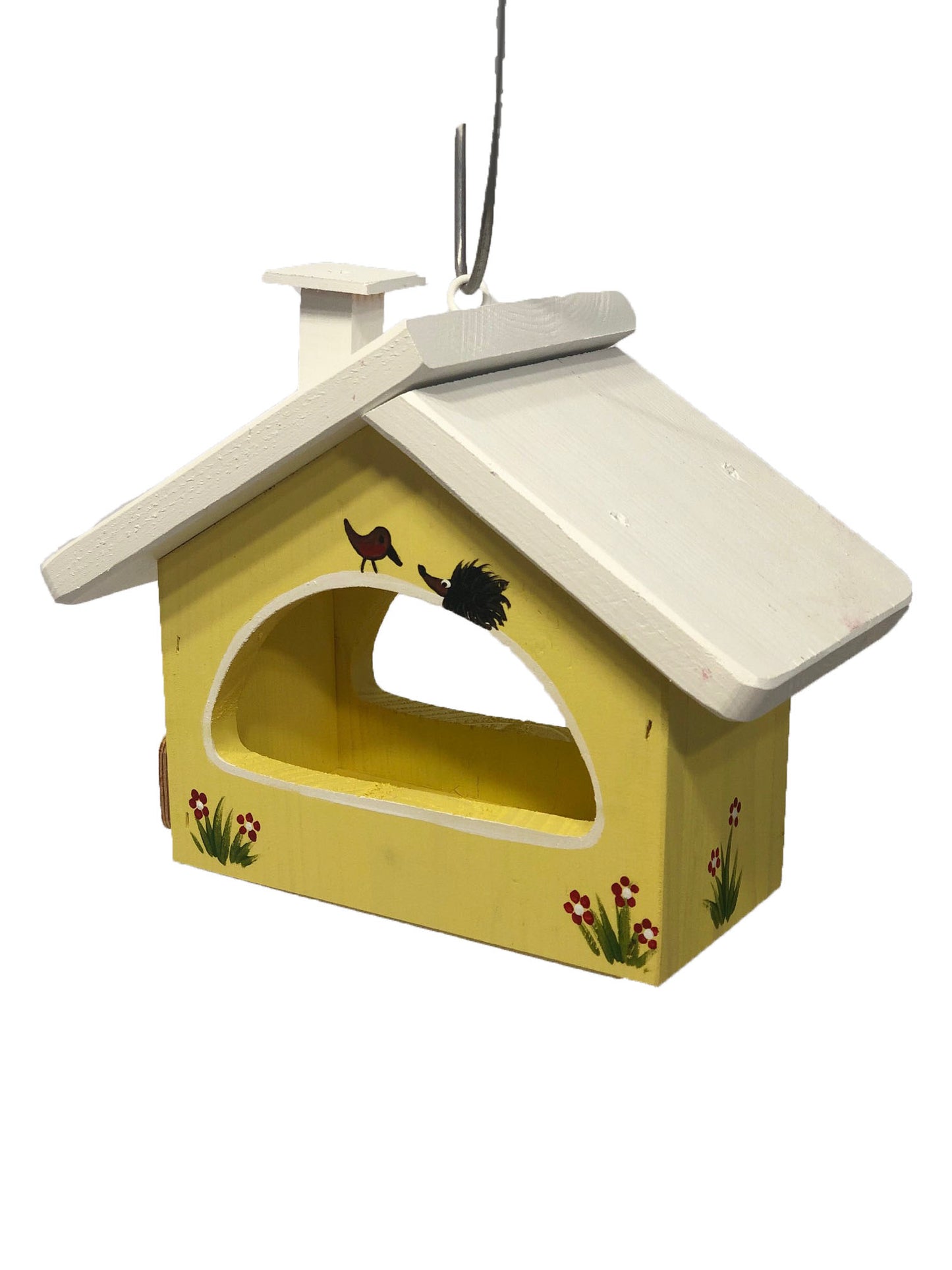 Vogelfutterhaus hängend mit Haken hellgelb