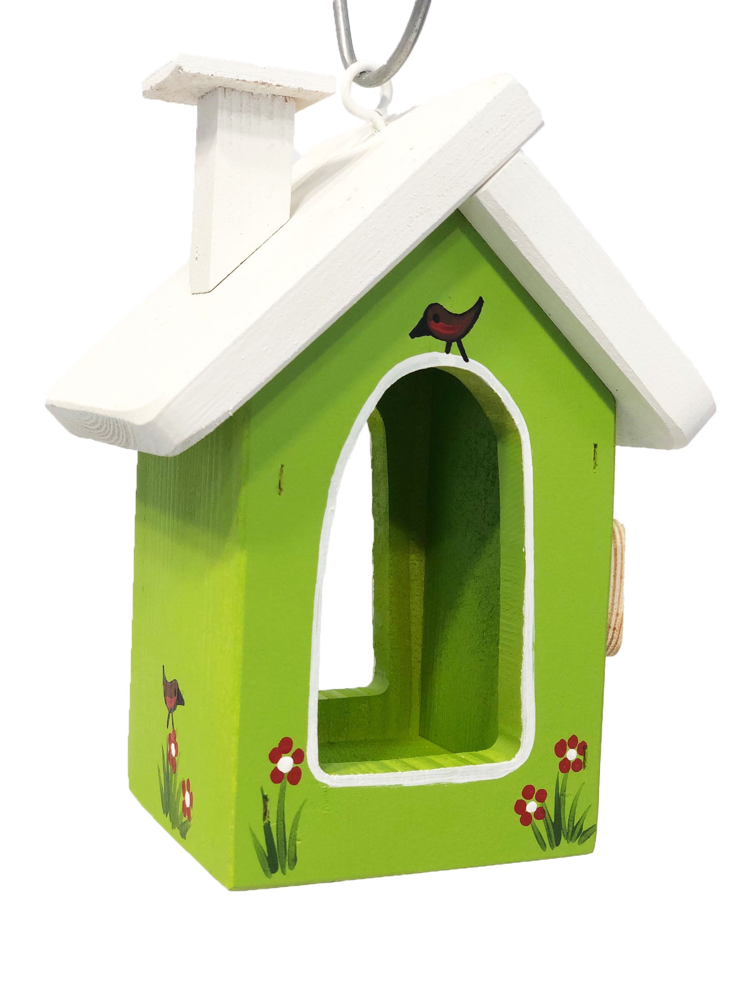 Vogelfutterhaus hängend mit Haken kiwigrün
