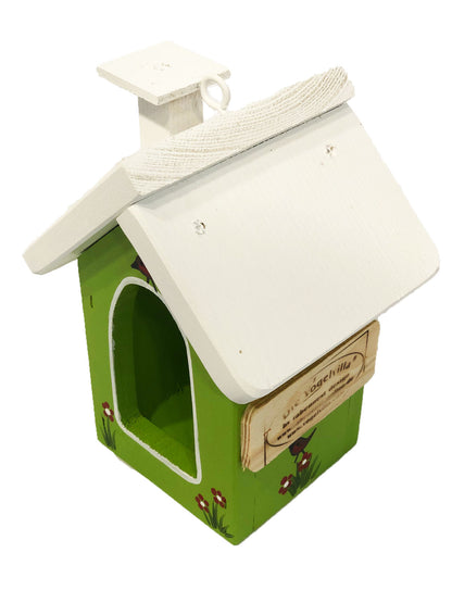 Vogelfutterhaus hängend mit Haken kiwigrün
