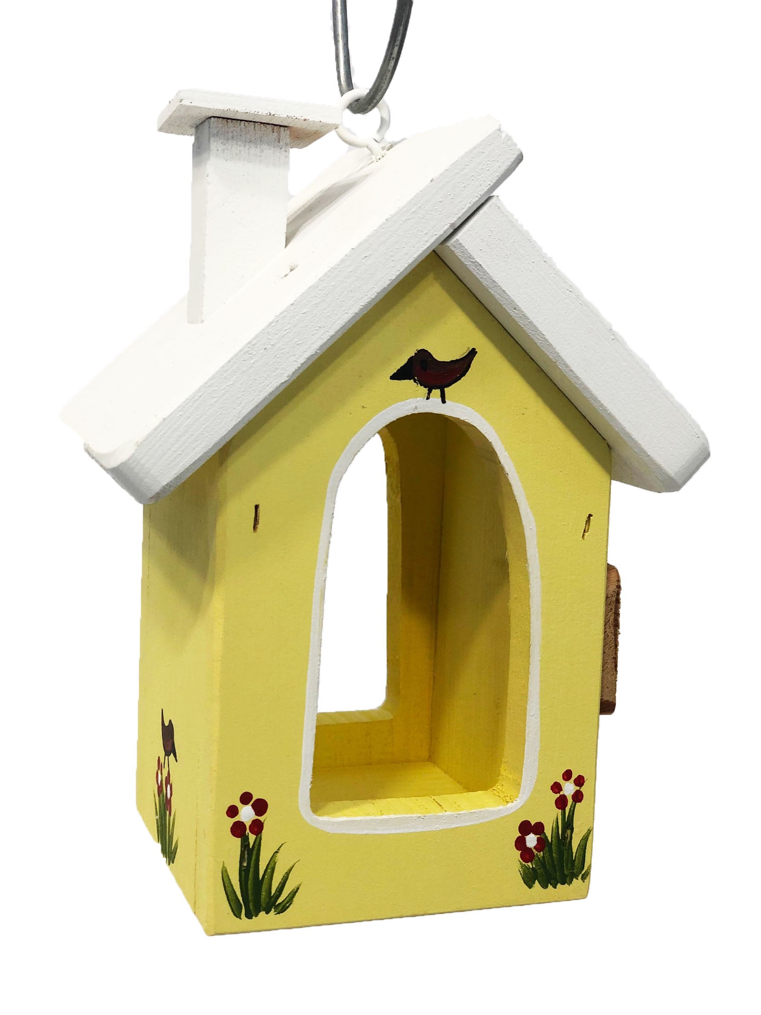 Vogelfutterhaus hängend mit Haken hellgelb