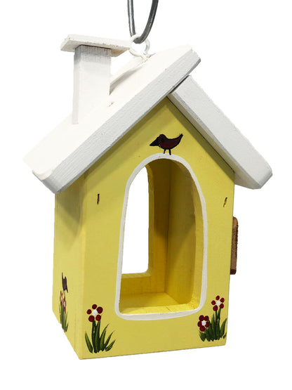 Vogelfutterhaus hängend mit Haken hellgelb