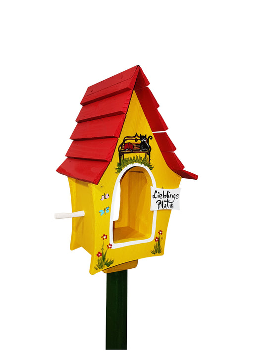 Vogelfutterhaus Lieblingsplatz gelb