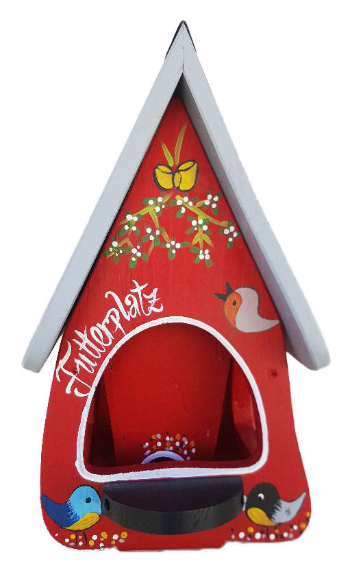 Vogelfutterhaus Futtervilla Futterplatz rot