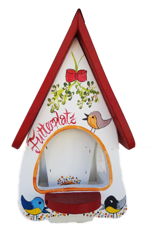 Vogelfutterhaus Futtervilla Futterplatz weiß