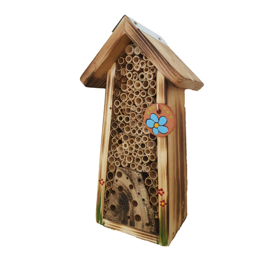 Bee hotel mini rustic with ceramic disc 