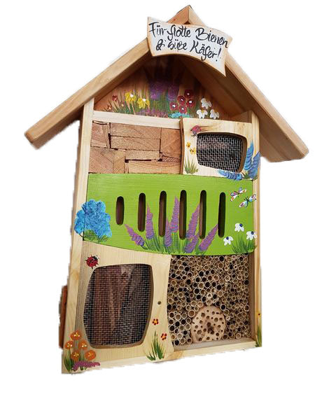 Large painted insect quarters for lively bees and cute beetles 