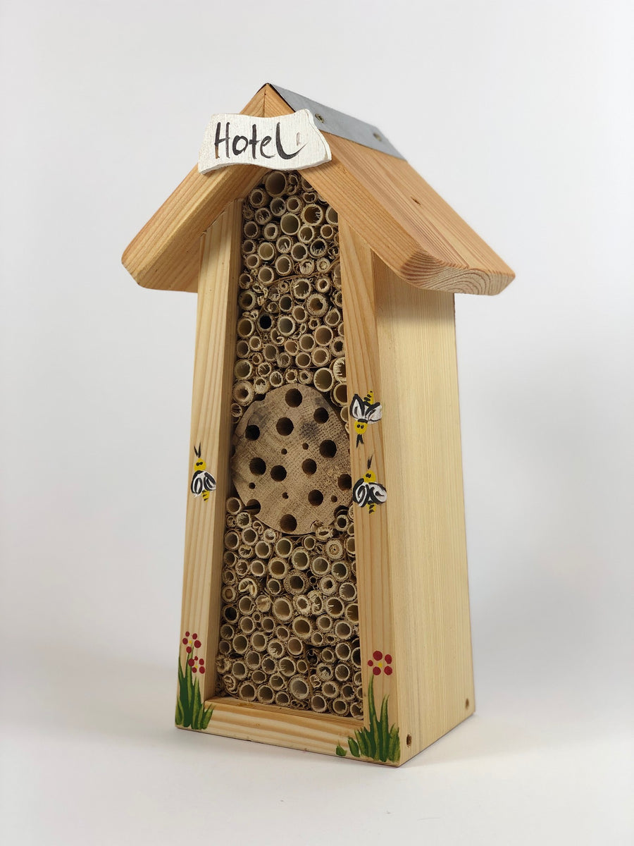 Bienenhotel mini mit Schild Hotel