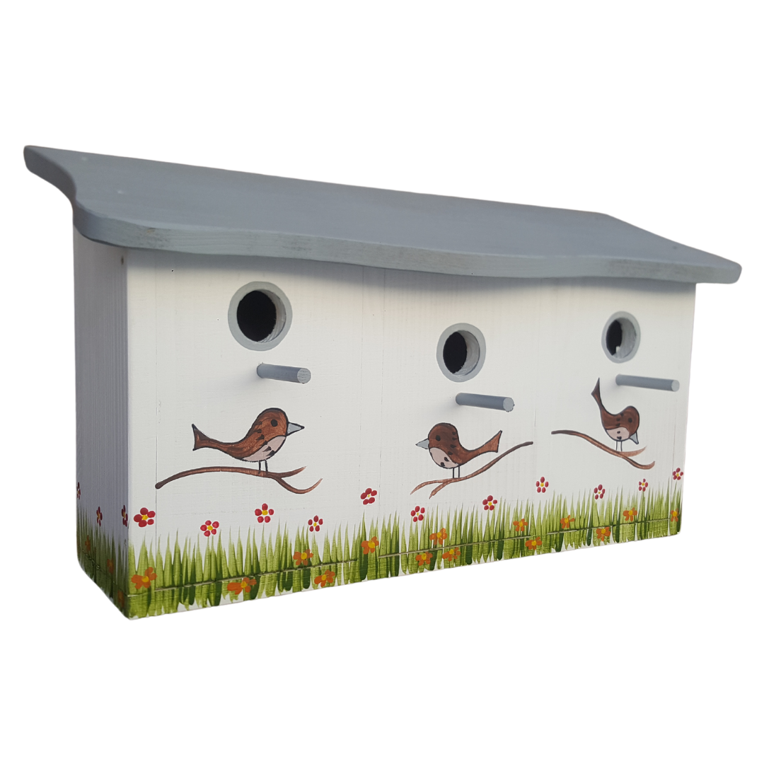 Nesting house sparrow coop wall mounting