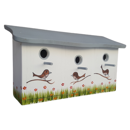 Nesting house sparrow coop wall mounting