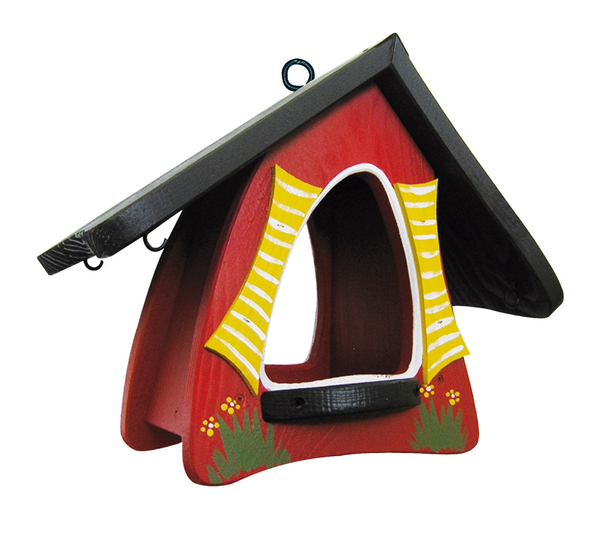 Vogelfutterhaus Futterhobbit hängend rot