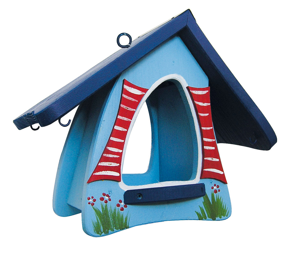 Vogelfutterhaus Futterhobbit hängend hellblau