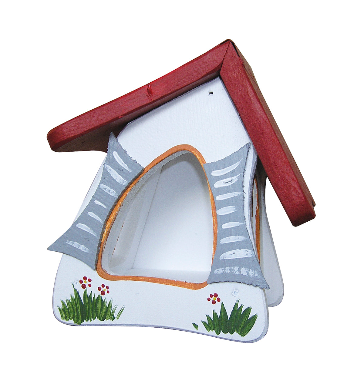 Vogelfutterhaus Futtermini Hobbit hängend weiß