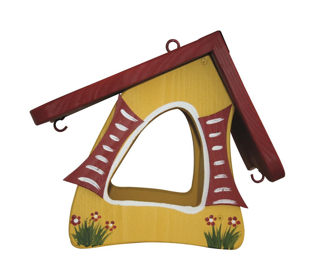 Vogelfutterhaus Futtermini hängend langes Dach  gelb