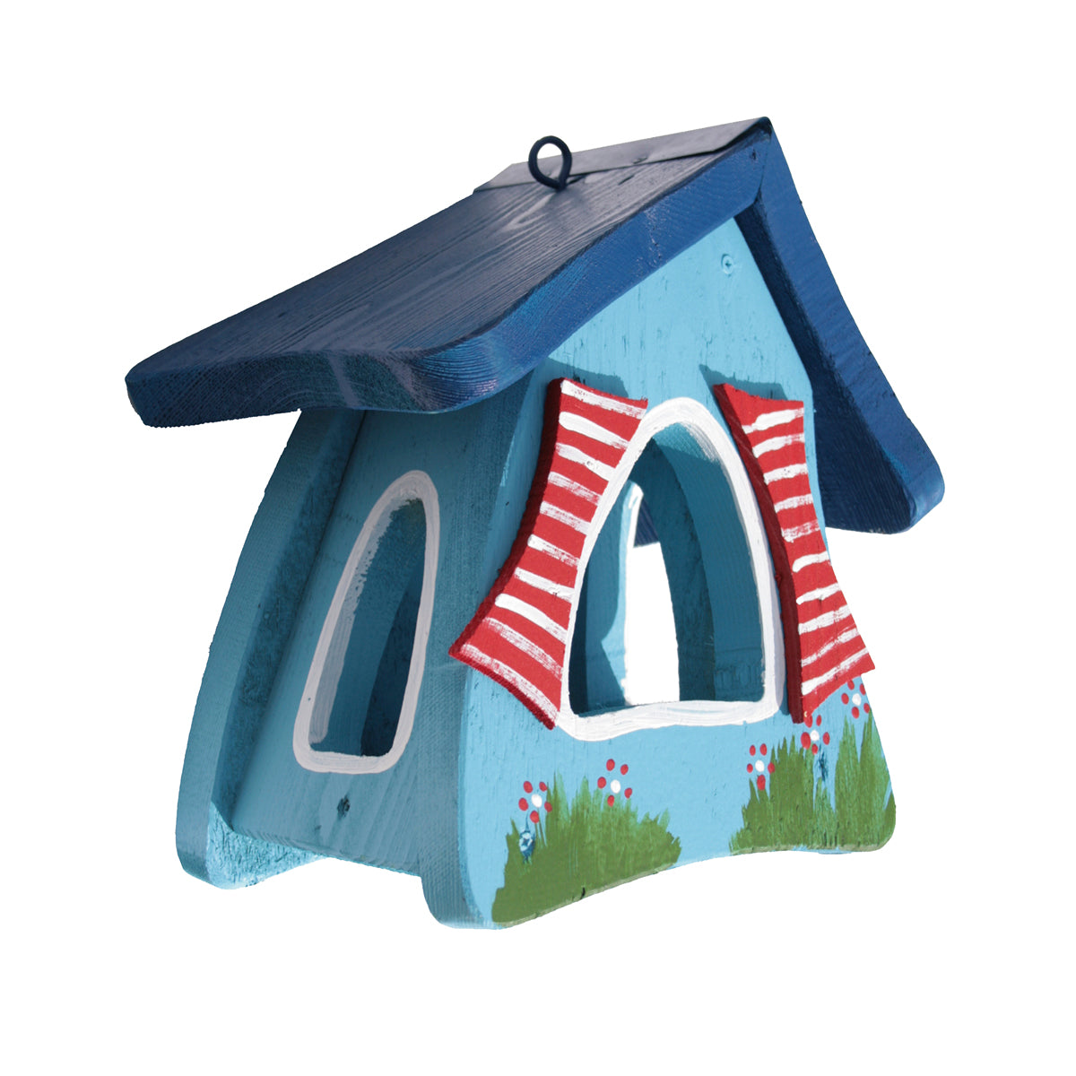 Vogelfutterhaus Futtermini Hobbit hängend hellblau