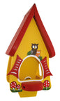 Vogelfutterhaus Futtervilla mit Silo Eulen  gelb