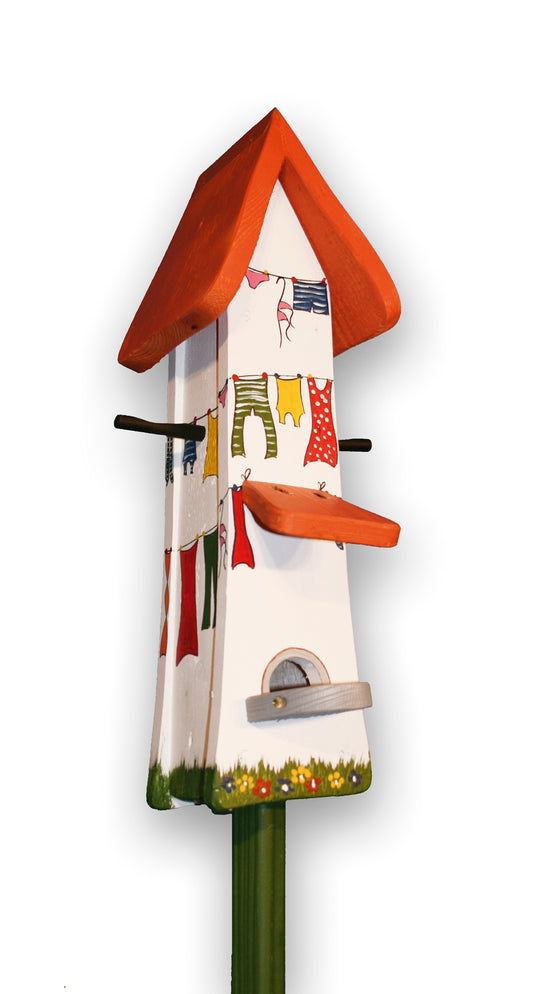 Futtertürmchen Bunte Wäsche weiß