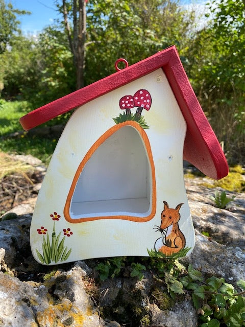 Vogelfutterhaus Futtermini zum Aufhängen Tiere des Waldes mit Fuchs