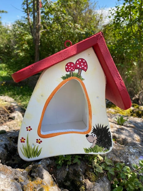 Vogelfutterhaus Futtermini zum Aufhängen Tiere des Waldes mit Igel
